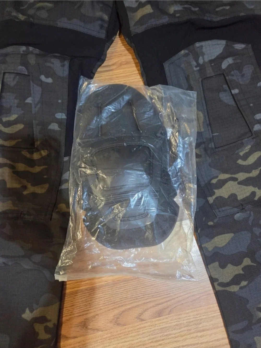 Tactical Black Cargo Pants with Built-In Knee Pads #0126